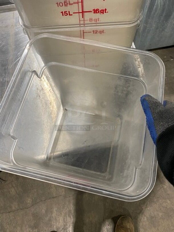 Cambro 18Qt Clear Poly Food Containers! 6x Your Bid! - Image 3 of 6