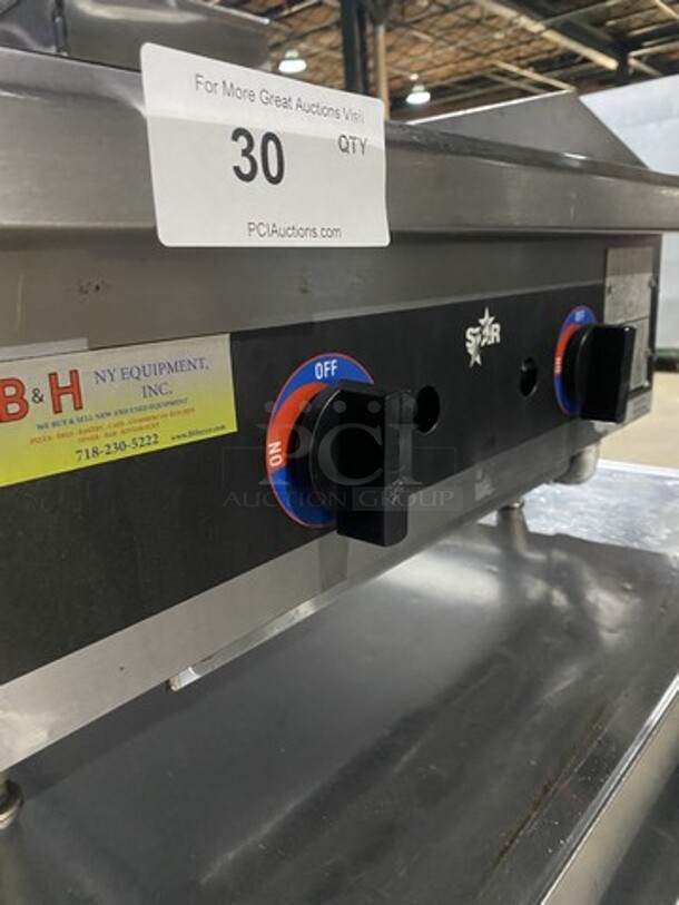 Sweet! Star 24 Inch Heavy Duty Natural Gas Powered Counter Top Char Grill! Model 6024CBC Serial 6L242690! On Legs!  - Image 7 of 9