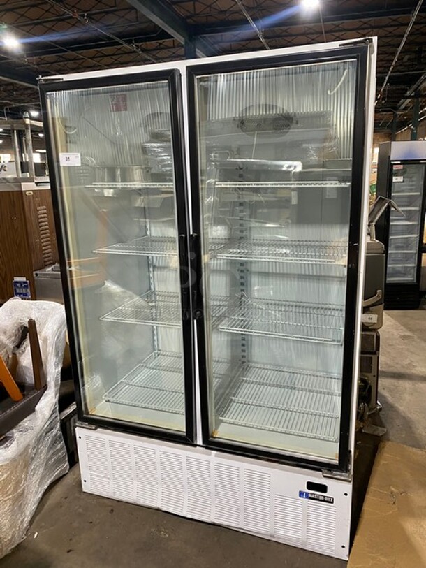 MASTER-BILT Metal Commercial 2 Door Reach In Freezer Merchandizer! MODEL:BLG-48HD SN:LV486729! - Image 1 of 8