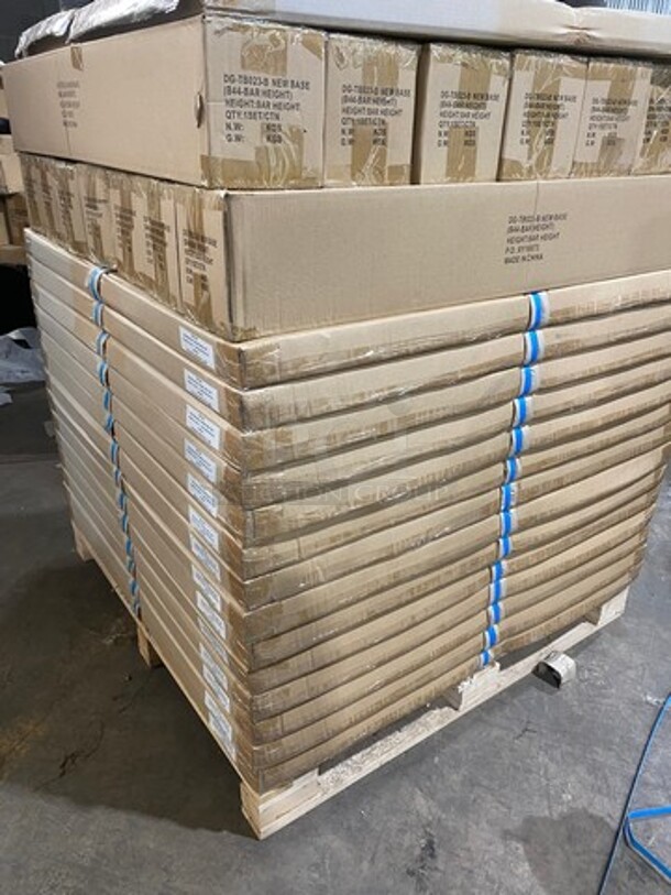 Brand New! Red Oak 42 Inch Round 1.5" Thick BUTCHER BLOCK Style Walnut Finish BAR HEIGHT Dining Table! On Heavy Duty Metal Legs! - Image 9 of 11