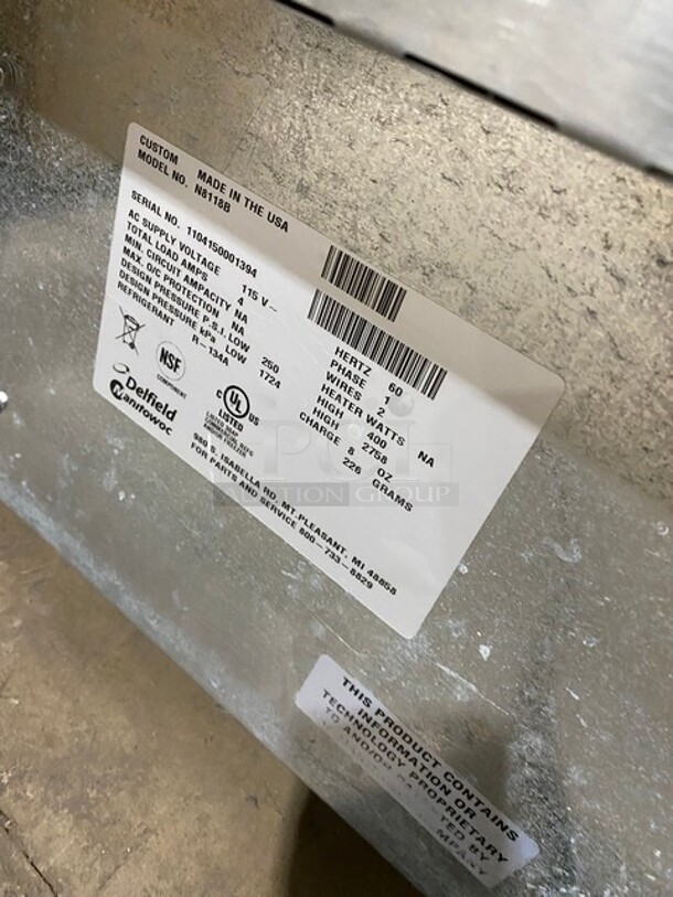 Delfield Commercial Drop In Cold Pan! Solid Stainless Steel! Model: N8118B SN: 1104150001394 115V 1 Phase - Image 7 of 7