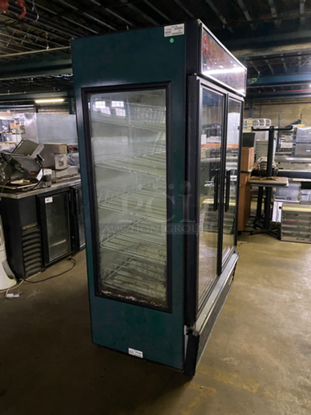 NICE! True Commercial 2 Door Reach In Cooler Merchandiser! With View Through Doors And Sides! With Beverage Racks! Model: GEM49 SN: 14461171 115V 60HZ 1 Phase - Image 2 of 9