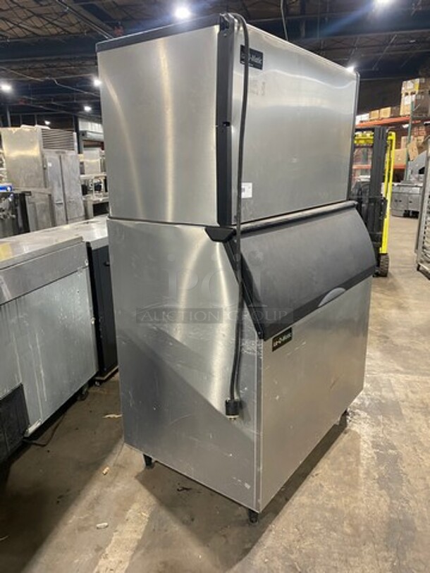 Ice-O-Matic Commercial Ice Maker Machine! On Commercial Ice Bin! All Stainless Steel! On Legs! 2x Your Bid Makes One Unit! Model: ICE1406HW6 SN: 16041280011162 208/230V 60HZ 1 Phase - Image 2 of 8