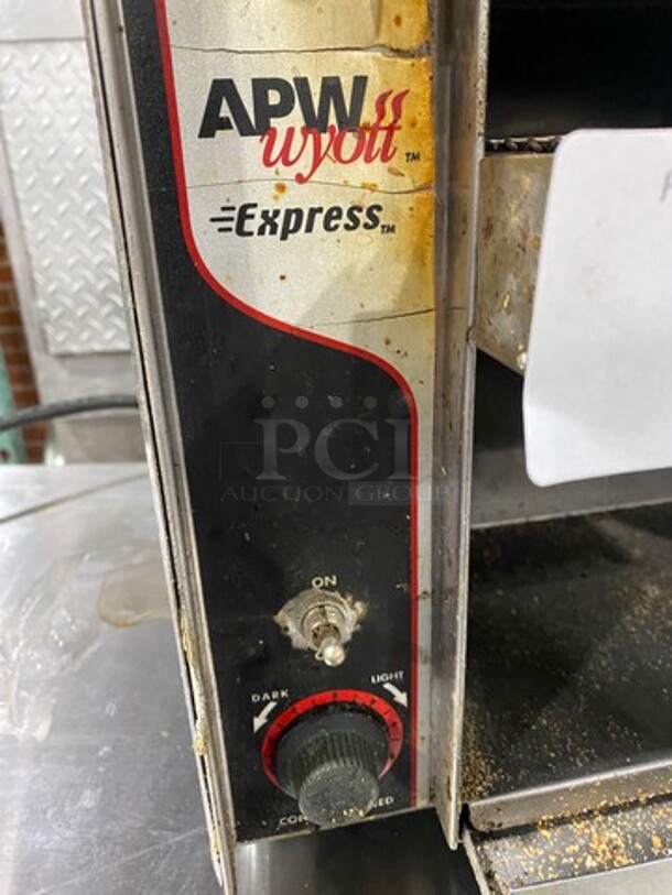 APW Wyott Commercial Countertop Conveyor Toaster! All Stainless Steel! On Legs! Model: ATEXPRESS SN: 0105D00243 120V 60HZ 1 Phase - Image 8 of 11