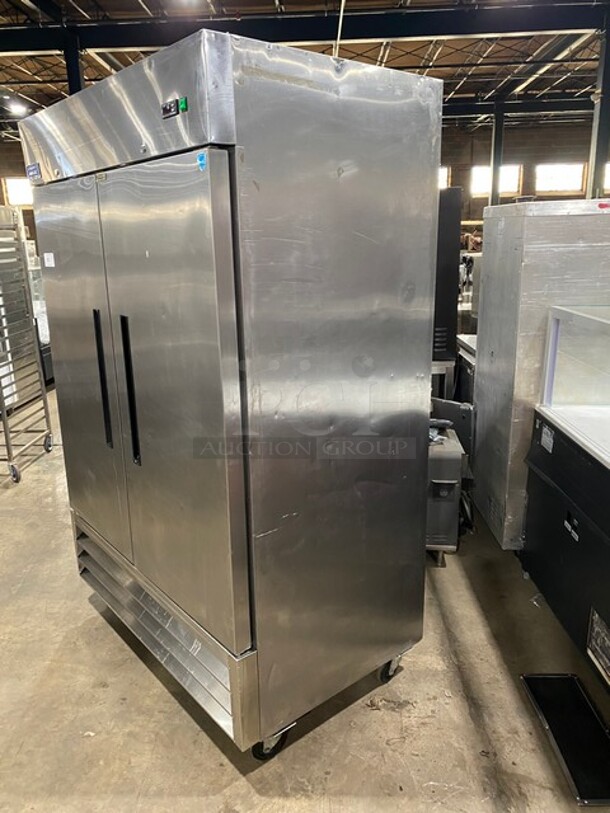 Artic Air Commercial 2 Door Reach In Refrigerator! All Stainless Steel! With Poly Coated Racks! 115V! Model: AR49E SN: 5030702! - Image 2 of 9