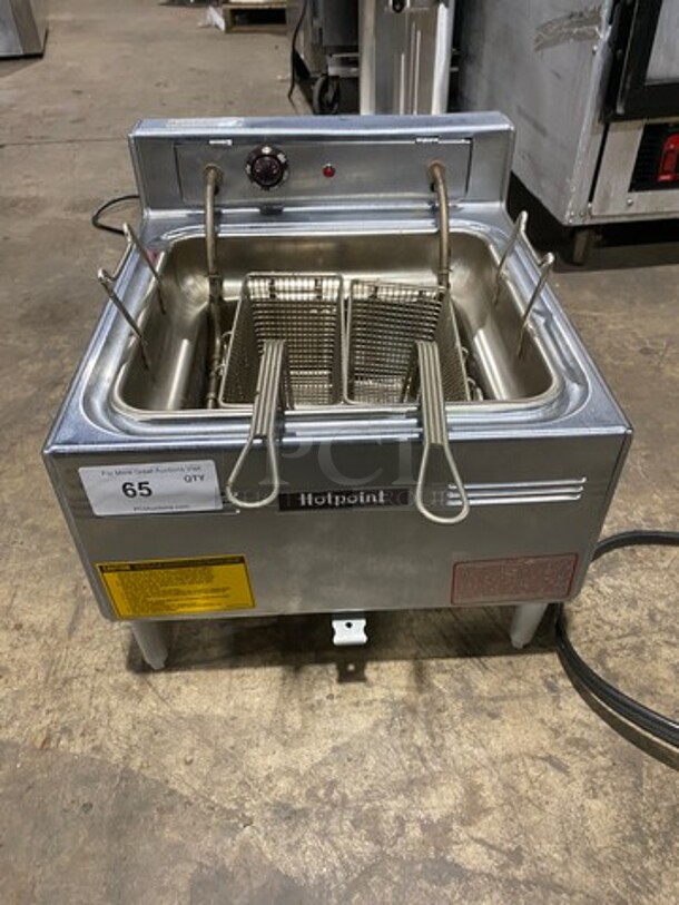 General Electric Hot Point Countertop Electric Powered Deep Fat Fryer! With Backsplash! All Stainless Steel! On Small Legs! Model: HK3D 240V - Image 1 of 6