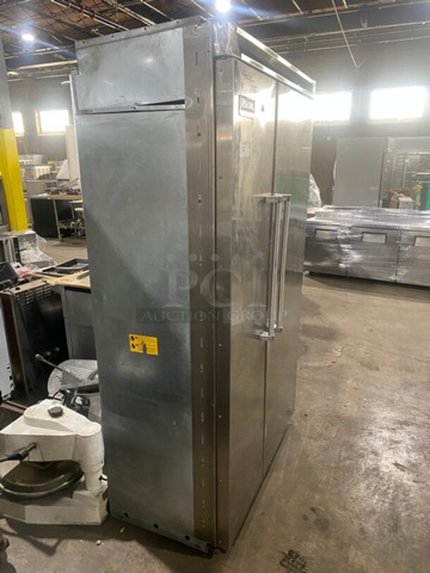 Viking Upright Half Cooler Half Freezer Combo Unit! With Poly Coated Racks And Shelves! All Stainless Steel!
 - Image 2 of 11