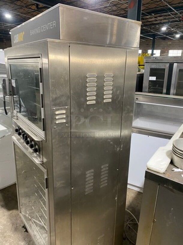 Nuvu Commercial Baking Center Oven Proofer Combo! With Metal Oven Racks! Stainless Steel! On Casters! Model: SUB123 SN: 383592000205 208V 60HZ 3 Phase - Image 2 of 9
