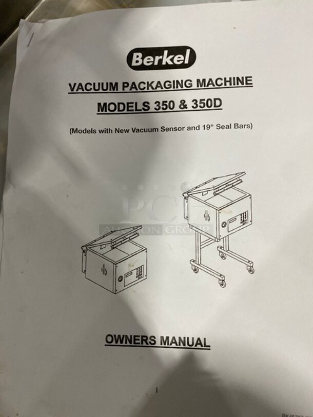 Berkel Stainless Steel Commercial Countertop Vacuum Sealer! Working When Removed! MODEL 350 SN:11973 120V 1PH - Image 6 of 9
