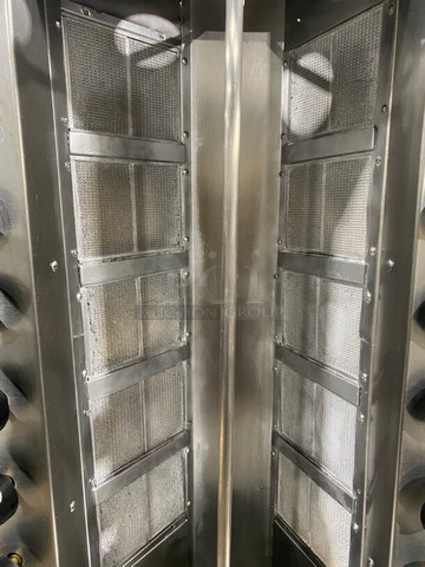 Attias Natural Gas Powered Dual Gyro Machine! On Equipment Stand! With Storage Space Underneath! All Stainless Steel! On Legs! - Image 5 of 12