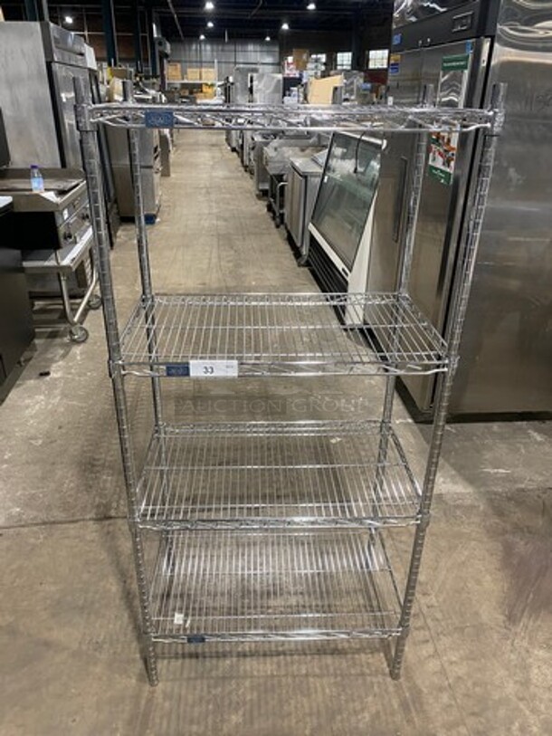 Nexel Commercial Metal 4 Tier Shelf! BUYER MUST DISMANTLE! PCI CANNOT DISMANTLE FOR SHIPPING! PLEASE CONSIDER FREIGHT CHARGES!
