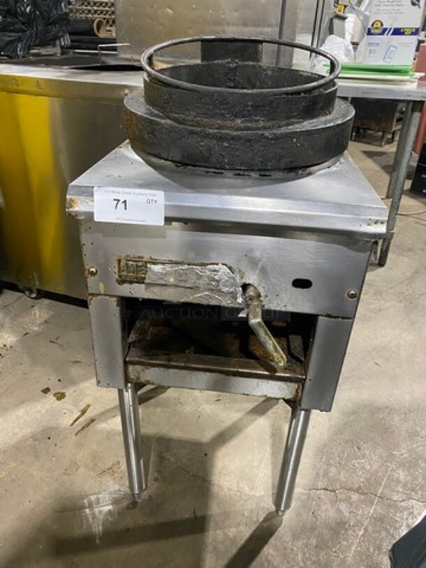 American Range Commercial Gas Powered Single Burner Stock Pot Range! With Jet Burners! Stainless Steel! On Legs! WORKING WHEN REMOVED!