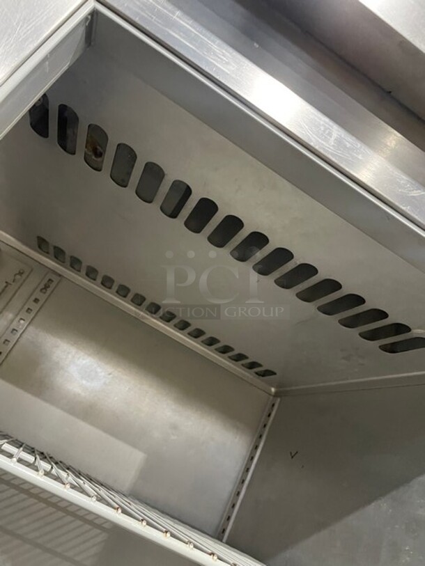 Victory Commercial 2 Door Refrigerator! With Left Side Built In Sheet Pan Racks! All Stainless Steel! With Poly Coated Racks! 115V 1 Phase! Model: VR-2 SN: M0392015! - Image 8 of 10