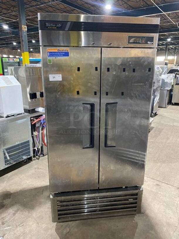 Turbo Air Commercial 2 Door Reach-In Freezer! With Racks! All Stainless Steel! On Casters! Deluxe Series Model: TSF35SD SN: BM3F705048 115V - Image 1 of 10