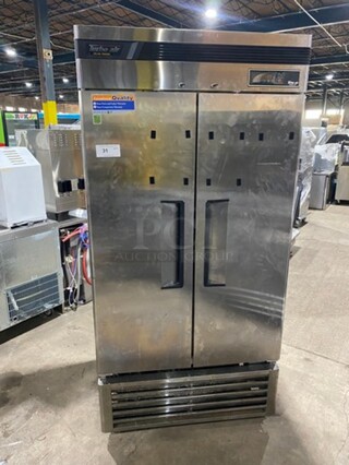 Turbo Air Commercial 2 Door Reach-In Freezer! With Racks! All Stainless Steel! On Casters! Deluxe Series Model: TSF35SD SN: BM3F705048 115V
