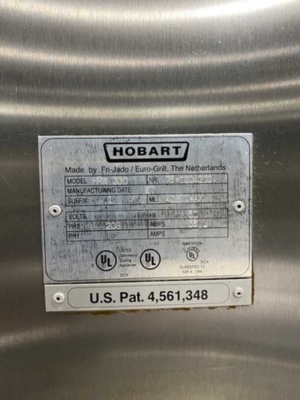WOW! Hobart Commercial Electric Powered Rotisserie Machine! With Lower Food Warmer! All Stainless Steel! On Casters! Model: HRW330 SN: 750004202 208V 60HZ 3 Phase - Image 10 of 11