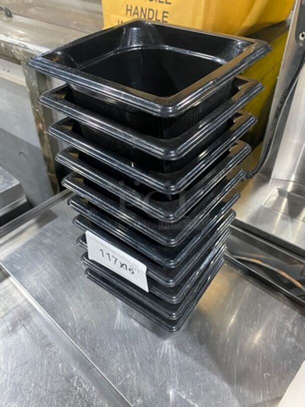 Vollrath Black Poly 1/6x4" Food Containers! 10x Your Bid! - Image 2 of 7