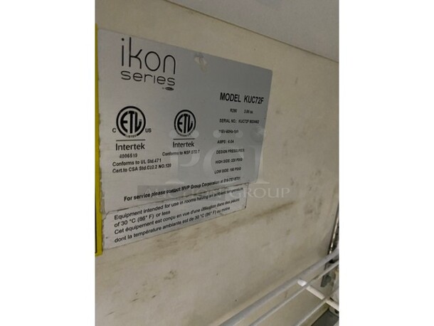 IKON Stainless Steel Commercial 3 Door Undercounter Freezer! On Commercial Casters! MODEL: KUC72F SN: KUC72F 9024462 115V 1 PH! Electric Powered! On Casters! - Image 7 of 8