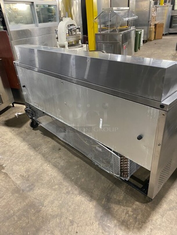True Commercial Refrigerated Sandwich Prep Table! With 3 Door Storage Space Underneath! All Stainless Steel! On Casters! Model: TSSU7218 SN: 8807100 115V 60HZ 1 Phase - Image 2 of 9