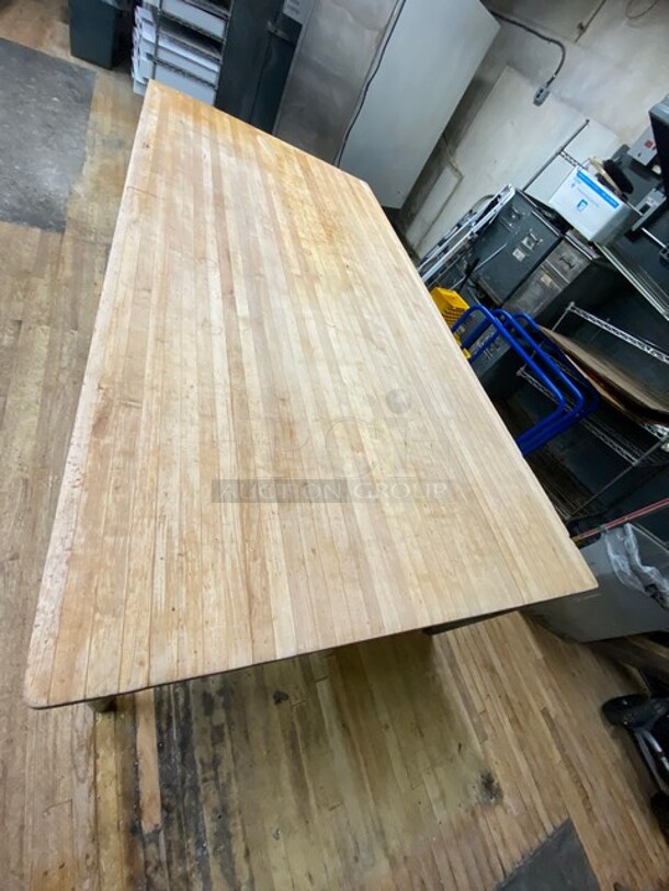 Heavy Duty 5 By 10, 1 1/2" Thick Bakery/ Butcher Block Prep Table! - Image 5 of 7