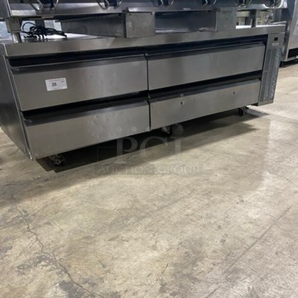 Silver King Commercial Refrigerated Chef Base! With 4 Drawers! All Stainless Steel! Model SKRCB79H Serial SAFF63354A! 115V! - Image 1 of 9