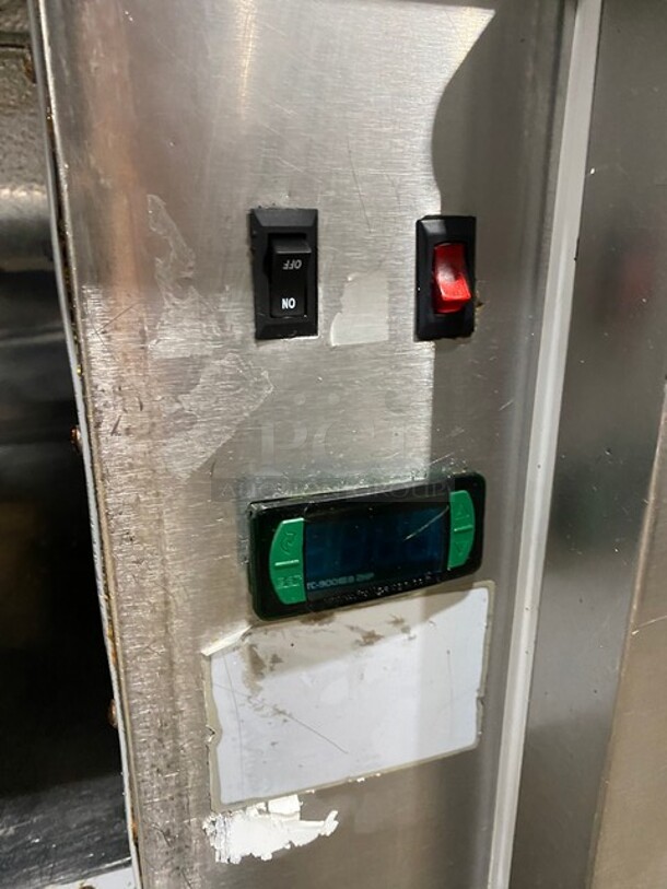 Custom Cool Commercial Work/Prep Table! With Backsplash! With Refrigerated 2 Door Underneath Storage! All Stainless Steel! On Casters! - Image 6 of 9
