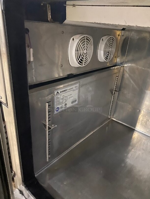 Everest Commercial 2 Door Lowboy/ Worktop Cooler! All Stainless Steel! On Casters! Model: ETR2  - Image 6 of 8