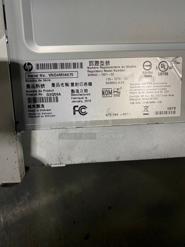 LATE MODEL! 2018 HP Countertop Printer/ Scanner/ Fax/ Copy Machine! Model: SHNGC150102 SN: VND4M08675 110V - Image 12 of 12
