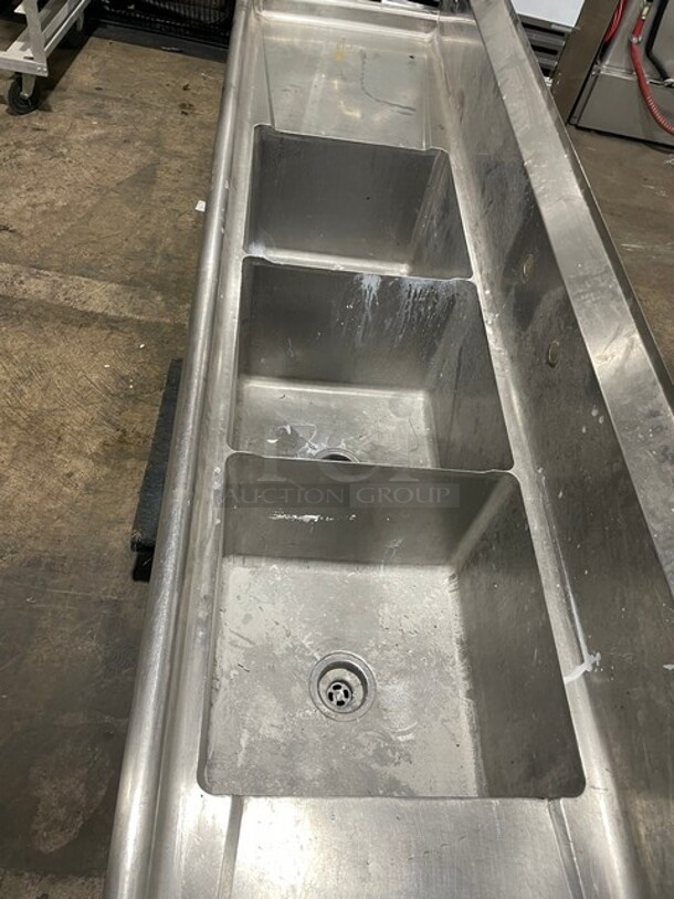 WOW! Green World Commercial 3 Bay Sink! All Stainless Steel! Model: TSA-3-14-D2! - Image 5 of 8
