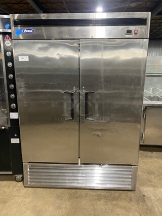2017 ATOSA ALL STAINLESS-STEEL 2 Door Reach In Cooler! Model MBF8507 Serial MBF8507AUS100317051100C40006! 115V/60HZ/1 Phase
