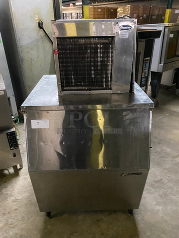 Follet Commercial Ice Machine Head! On Commercial Follet Ice Bin! All Stainless Steel! On Legs! 2x Your Bid Makes One Unit! Model: MCD400A 115V 60HZ 1 Phase - Image 2 of 9