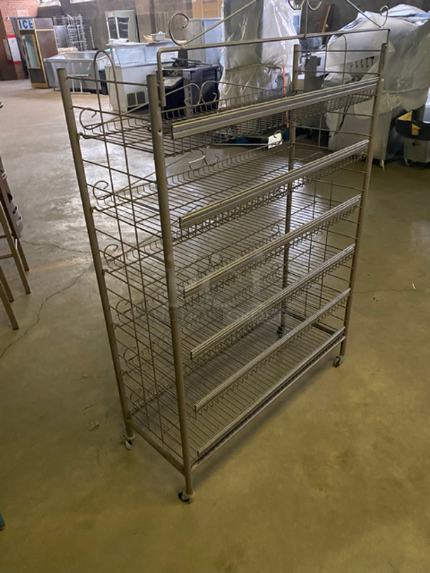 6 Tier Metal Wire Shelf! On Casters! - Image 3 of 5