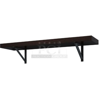Allen + Roth Wood Shelf Kit, Java.  36-in L x 9.5-in D (1 Decorative Shelf + Support Brackets). 2x Your Bid