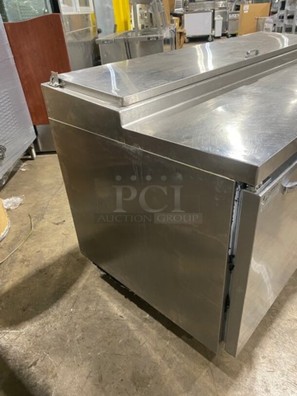 Continental Commercial Refrigerated Pizza Prep Table! With 3 Door Storage Space Underneath! All Stainless Steel! On Casters! Model: CPA68 SN: 15974548! 115V 1 Phase! - Image 2 of 9