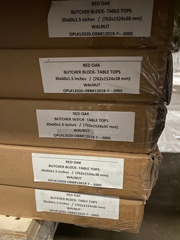 Brand New! Red Oak 30 By 60 1.5" Thick Dining Table! Walnut Finish! On Metal Legs!  - Image 10 of 10