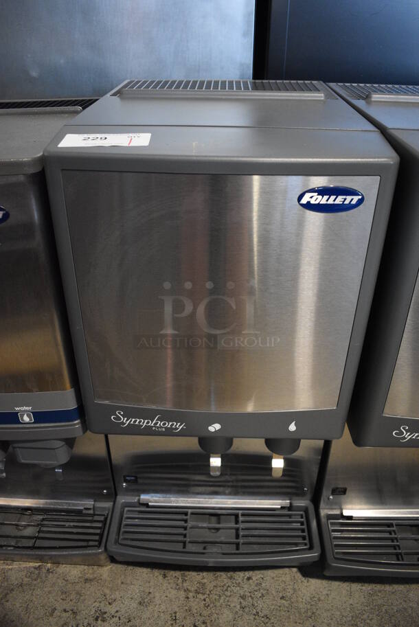 2018 Follett Model 12CI425A Symphony Plus Stainless Steel Commercial Countertop Ice Machine w/ Ice and Water Dispenser. 115 Volts, 1 Phase. 16x23.5x34