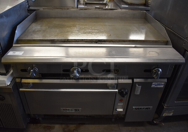 Vulcan Stainless Steel Commercial Natural Gas Powered Flat Top Griddle w/ Oven. 48x38x40