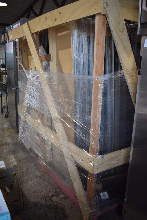 ALL ONE MONEY! BRAND NEW IN CRATE Lot of 7 Wooden Stage Risers. Makes Approximately 150 Square Feet. Each Riser Is 72x72x4 - Image 1 of 3