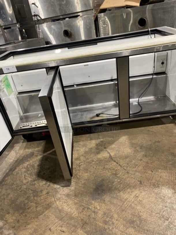 True Commercial Refrigerated Sandwich Prep Table! With Commercial Cutting Board! With 3 Door Underneath Storage Space! All Stainless Steel! On Casters! Model: QA7230MB SN: 13758551 115V 1 Phase - Image 6 of 9