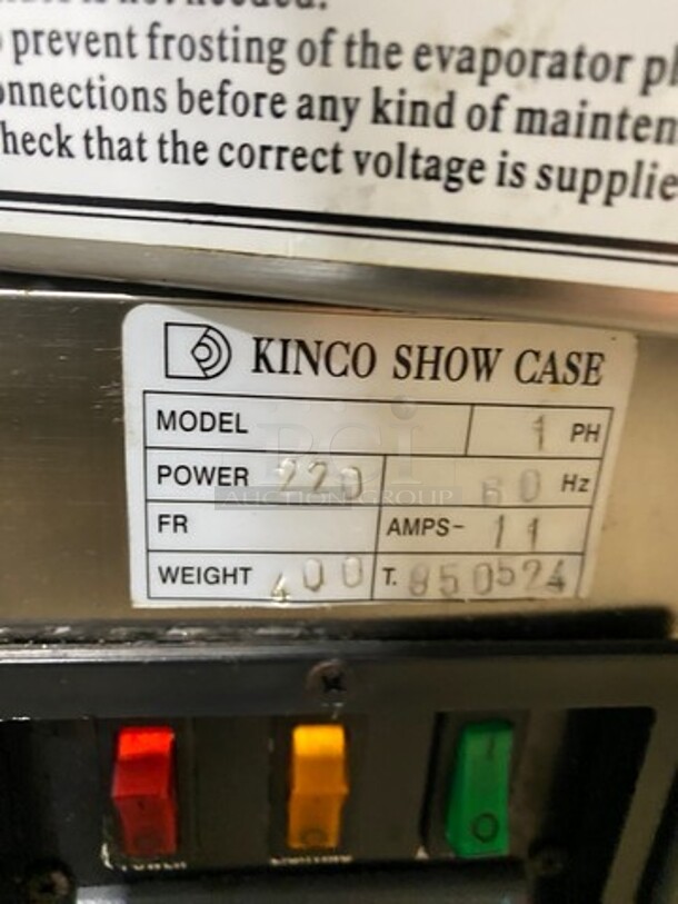 COOL! Kinco Commercial Refrigerated Open Grab-N-Go Display Case Merchandiser! With Front Cover! With Top Refrigerated Closed Display Case Merchandiser! With Rear Access Doors! 220V 60HZ 1 Phase - Image 8 of 10