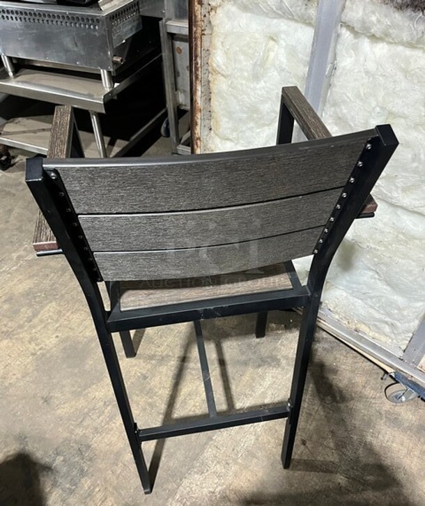 NICE! BRAND NEW! Havana Collection Outdoor Bar Stool! With Driftwood-Insipired Poly Lumber Slats! 3X Your Bid - Image 4 of 6