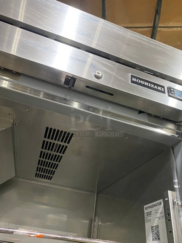 Hoshizaki Commercial Single Door Reach In Cooler! With View Through Door! Stainless Steel Body! On Casters! Model: R1AFGCR SN: L50306E 115V 60HZ 1 Phase - Image 6 of 9