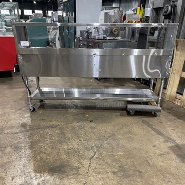 Eagle Commercial Electric Powered 5 Well Steam Table! With Storage Space Underneath! All Stainless Steel! On Casters! Model: YSPHT5 SN: 2008990255 208V 60HZ 1 Phase - Image 1 of 9