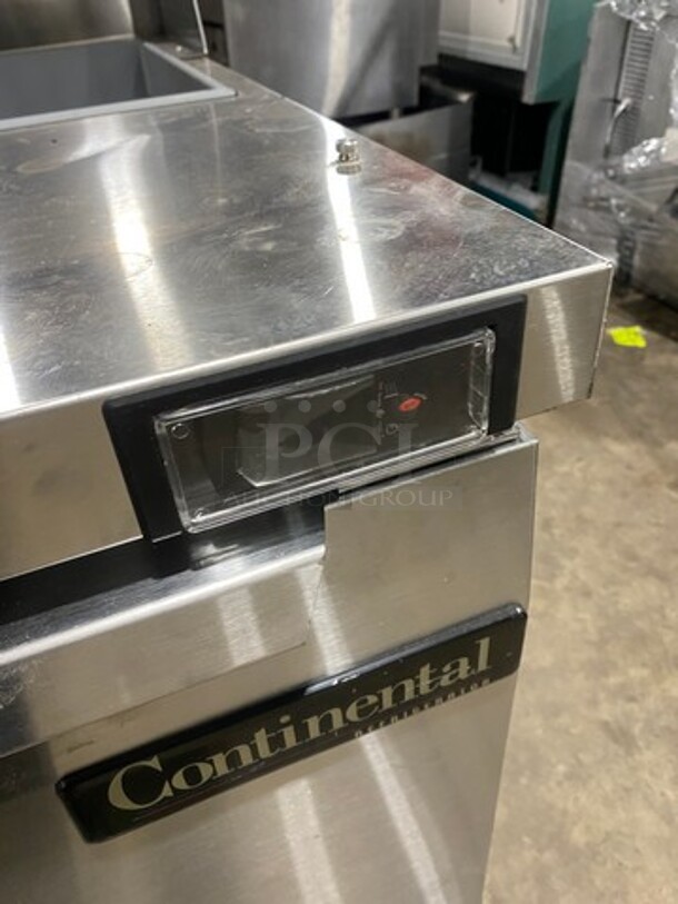 Continental Commercial Refrigerated Sandwich Prep Table! With Single Door Storage Space Underneath! All Stainless Steel! On Casters! Model: SW278 SN: 158B0875 115V 60HZ 1 Phase - Image 8 of 9