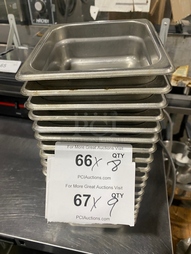 Winco Commercial Steam Table/ Prep Table Pans! All Stainless Steel! 8x Your Bid!