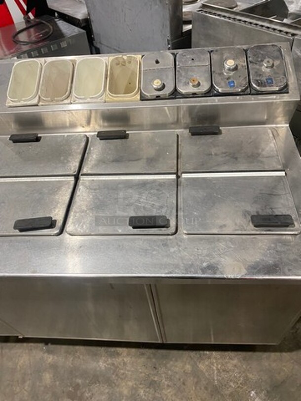 Commercial Refrigerated Prep Table! With Topping Rail! With Storage Space Underneath! All Stainless Steel! On Legs! - Image 5 of 11