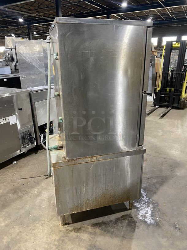 MARKET FORGE Stainless Steel Commercial Natural Gas Powered Double Deck Steam Cabinet! MODEL: EJ-10E SN:80713-10EE-3505 208V! - Image 4 of 11