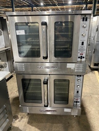 Southbend Commercial Natural Gas Powered Double Deck Convection Oven! With View Through Doors! Metal Oven Racks! All Stainless Steel! On Legs! SL Series! 2x Your Bid Makes One Unit!
