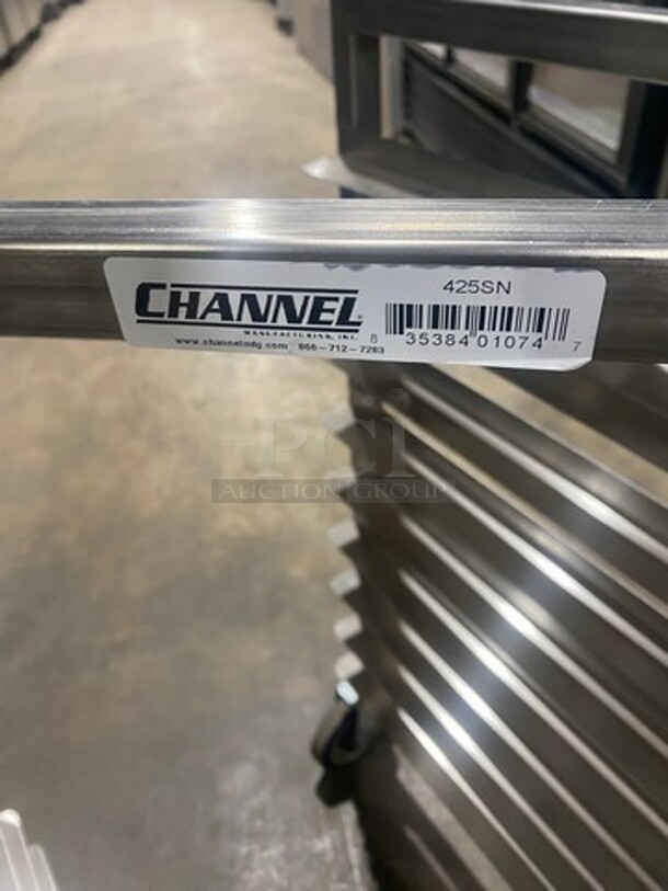 Channel Metal Commercial Welded Pan Transport Rack! On Casters! - Image 7 of 8