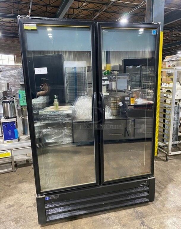SWEET! Master Bilt Commercial 2 Door Reach In Freezer Merchandiser! With View Through Doors! Poly Coated Racks! Working When Removed! Model: BLG48HGP SN: 246266QGG01 115V 60HZ 1 Phase